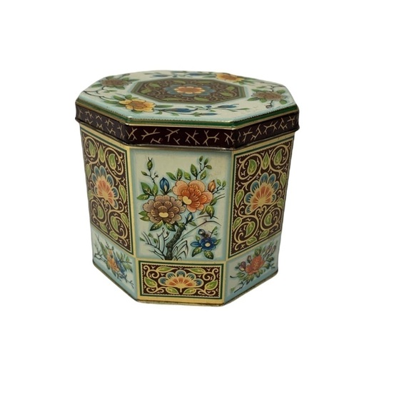 Metal Container with Beautiful Enamel Paintings